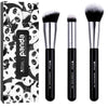 DUcare Makeup Kabuki Brushes 3Pcs Foundation Contour Brush Concealer Brush Blusher Brush Face Blush Bronzer Travel Buffing Stippling