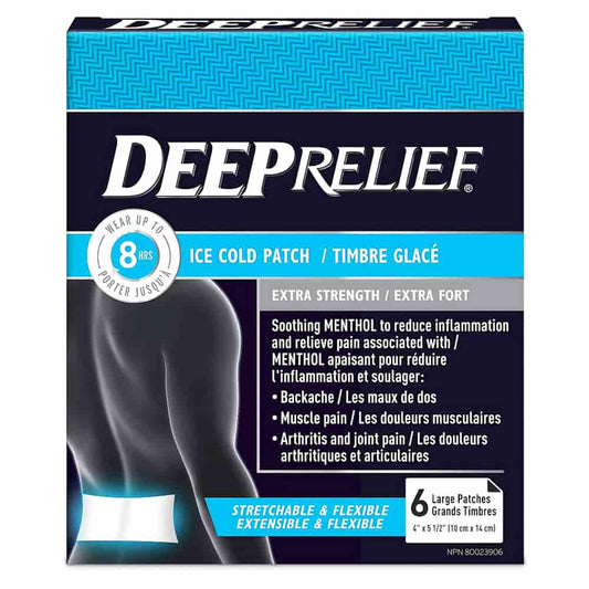Deep Relief Extra Strength Ice Cold Patch - Large - 6 pack
