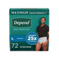 Depend Fresh Protection Adult Incontinence Underwear for Men - Grey - Maximum - Large/72 Count