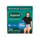 Depend Fresh Protection Incontinence Underwear for Men - Maximum - Extra Large - Grey - 26s