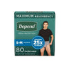 Depend Fresh Protection Incontinence Underwear for Men - Maximum - Small/Medium - 80's
