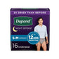 Depend Night Defense Incontinence Underwear for Men, Overnight, Size S/M, 16 Count
