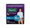 Depend Night Defense Incontinence Underwear for Men, Overnight, Size S/M, 16 Count