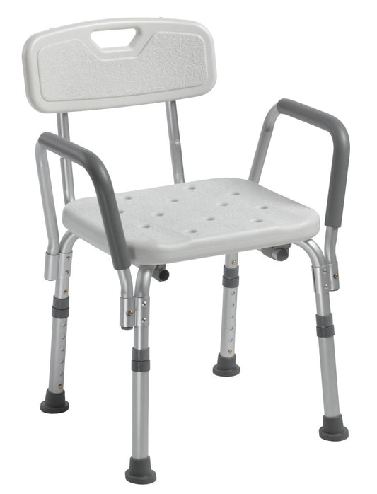 Drive Medical Shower Chair with Back and Removable Padded Arms