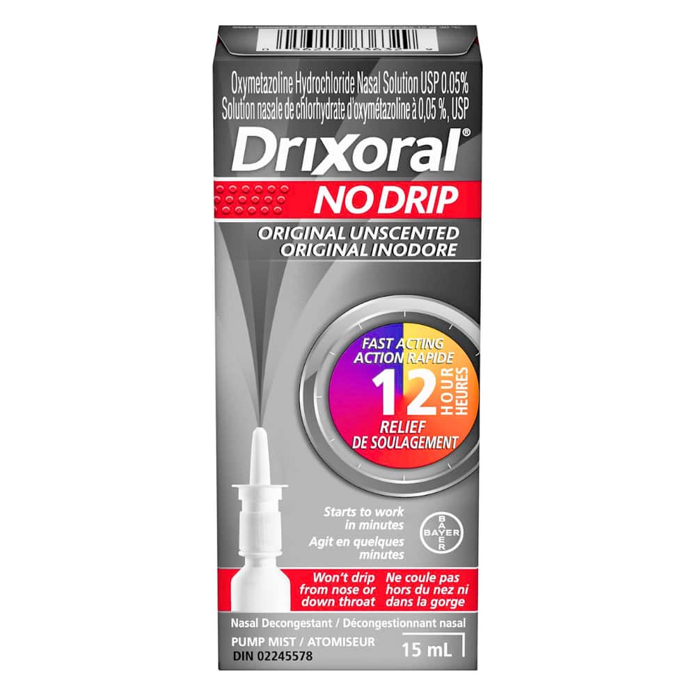 Drixoral No Drip Original Unscented Nasal Decongestant Spray 15ml