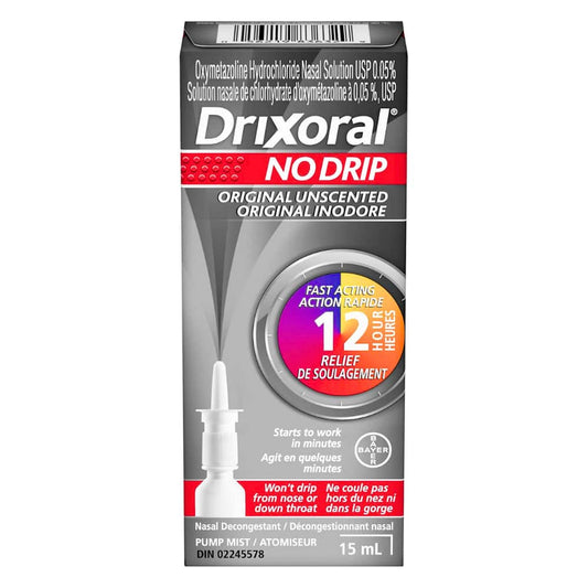 Drixoral No Drip Original Unscented Nasal Decongestant Spray 15ml