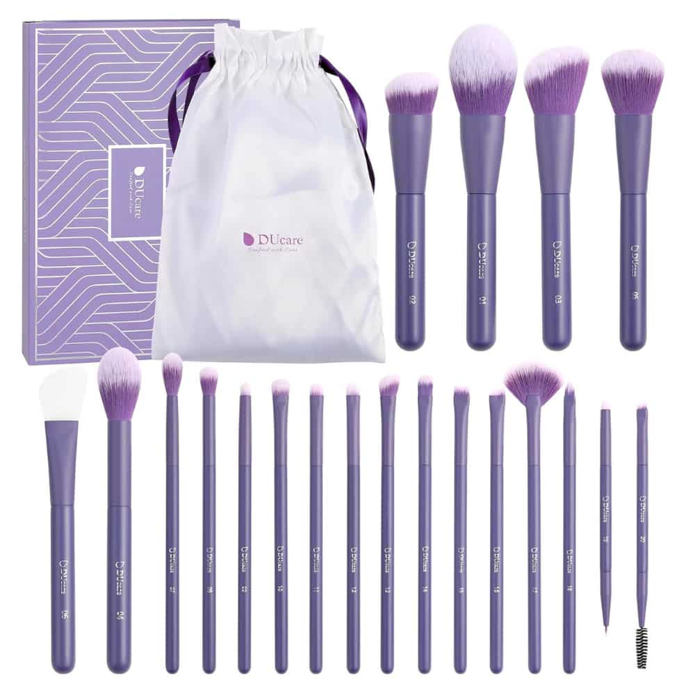 Ducare 20 Pcs Purple Makeup Brush Set