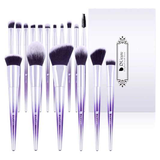 Ducare Brush Set 17pcs Ombr Color Professional Essential Face Eye Cosmetic Tool