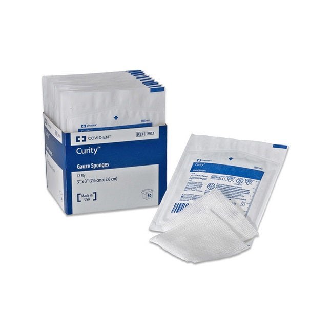 Gauze Sponges 2" x 2" ~ Sterile | Curity (Pack 100 sponges)