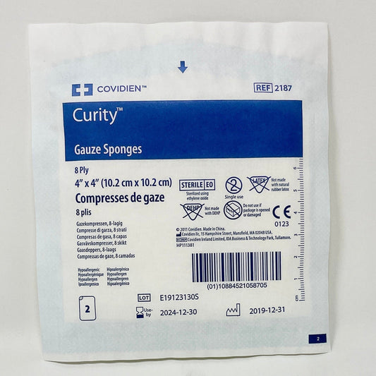 Gauze Sponges 4" x 4" ~ Sterile | Curity (Box 50 sponges)