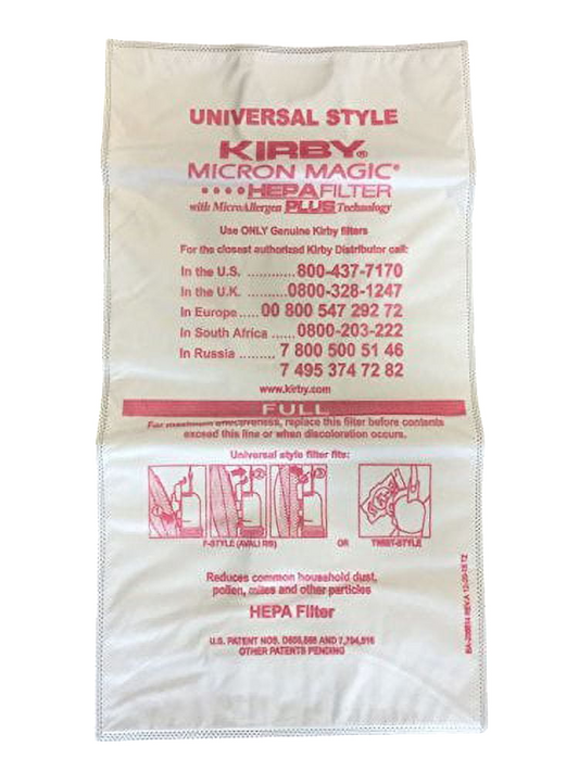 Genuine Compatible with Kirby Micron Magic Micro Allergen Plus HEPA Vacuum Filter Bags Single Ba
