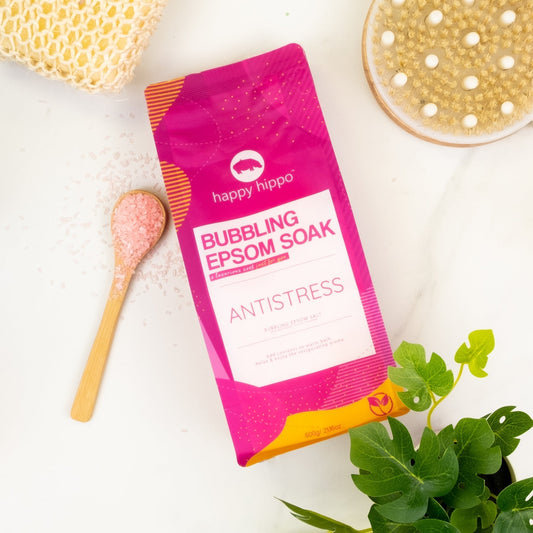HAPPY HIPPO BUBBLING EPSOM SOAK 600GHAPPY HIPPO BUBBLING EPSOM SOAK 600G