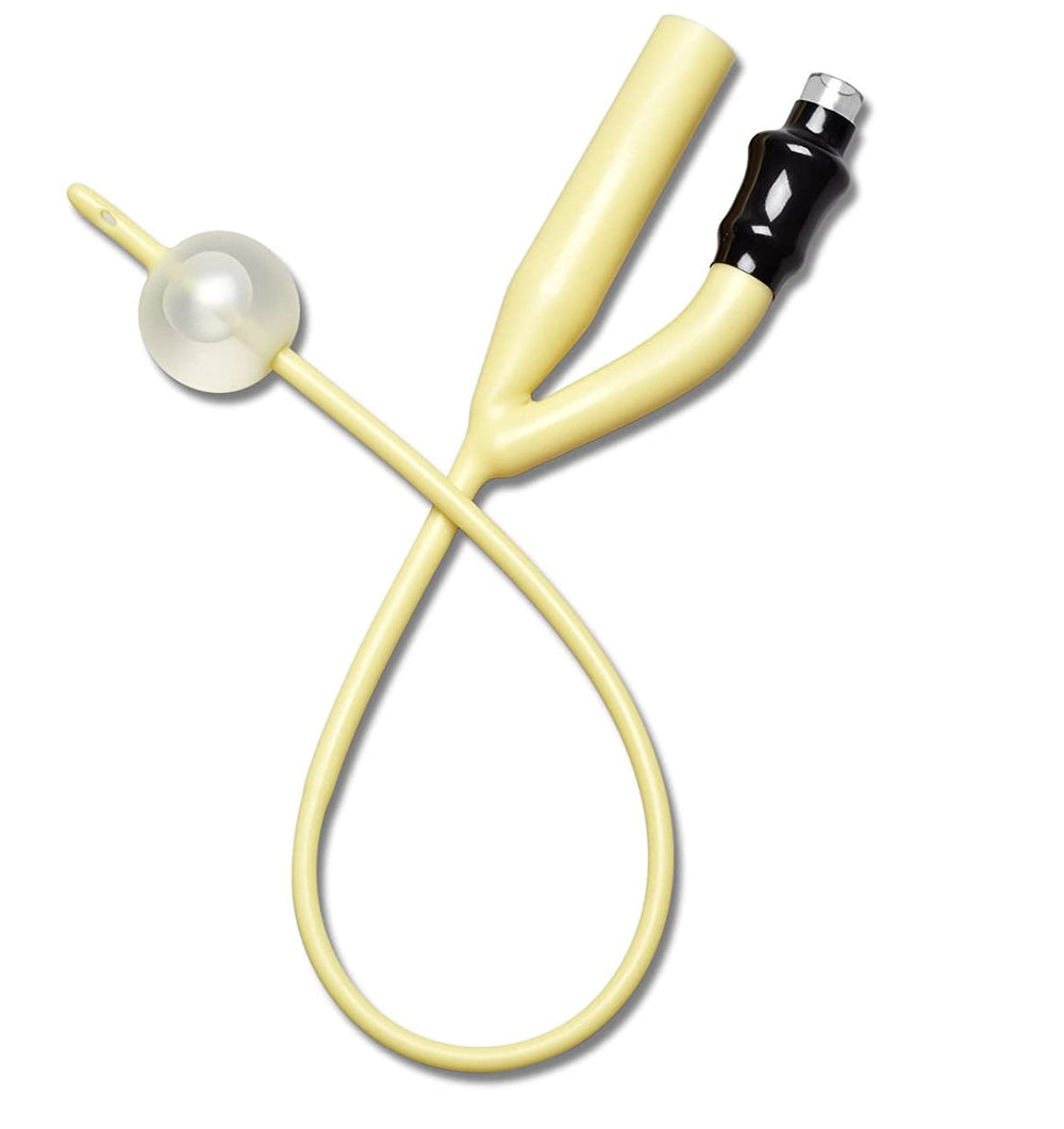 Bx/10 Foley Catheter 2-Way 14Fr 30Cc Coude Tip Silicone-Coated Sterile Latex