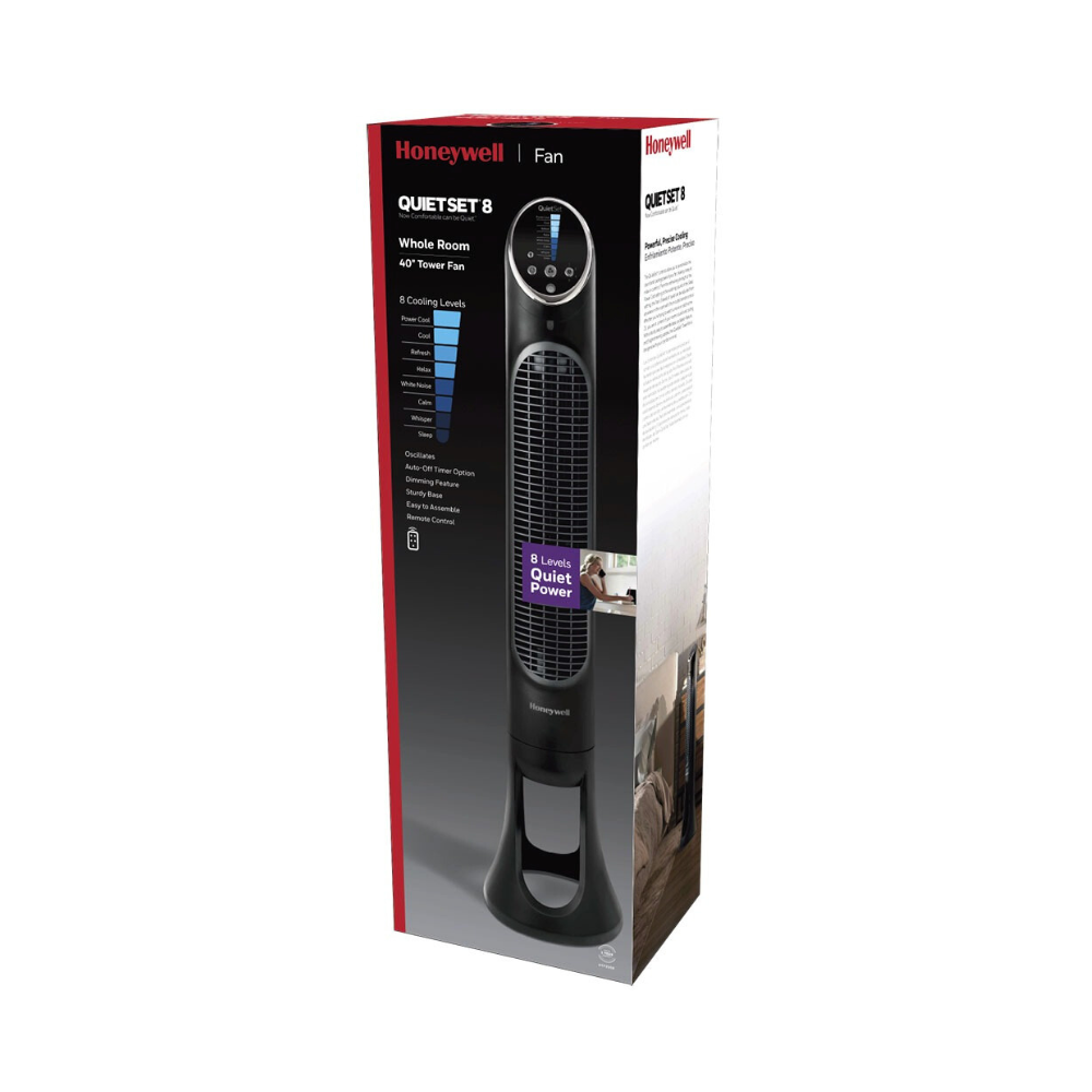 Honeywell QuietSet 5 Tower Fan Powerful & Silent Whole Room Cooling