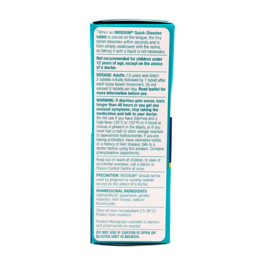Imodium 10 Tablets Quick-Dissolving Anti-Diarrheal