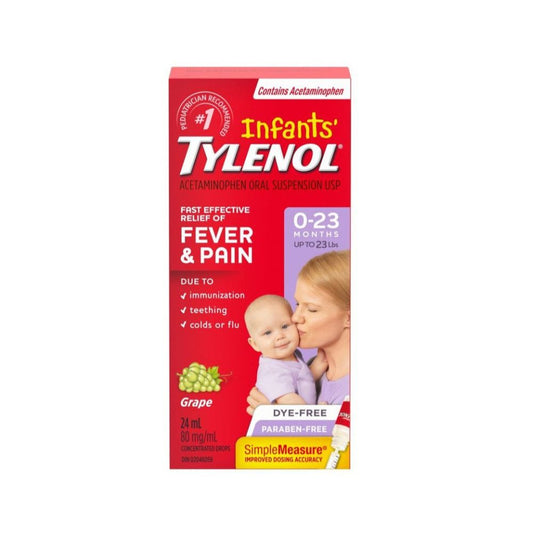 Infants' Medicine, Fever & Pain Drops, Dye Free Grape