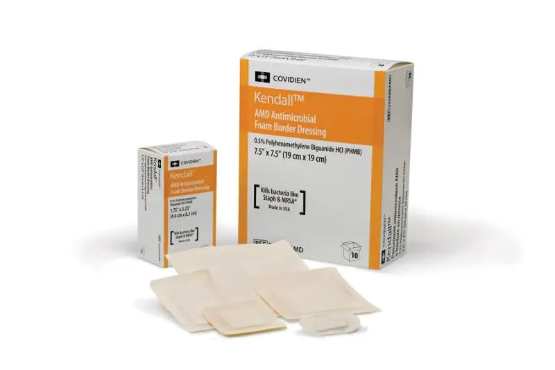 Bx/10 Amd Antimicrobial Transfer Foam Dressing, 3.5In X 3In, Fenestrated W/ Topsheet