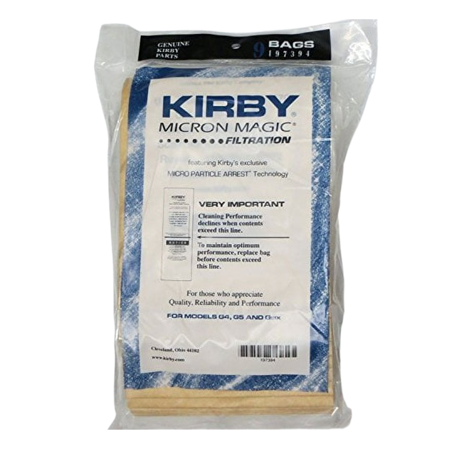 Kirby Micron Magic 9 Pack Allergen Models 197394 Allergy Vacuum Cleaner Bag