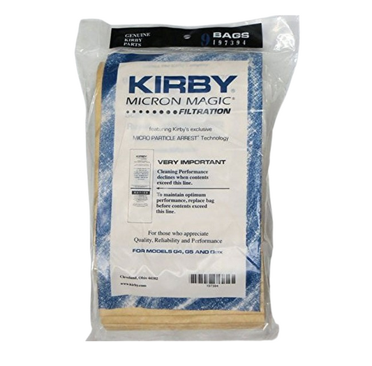 Kirby Micron Magic 9 Pack Allergen Models 197394 Allergy Vacuum Cleaner Bag