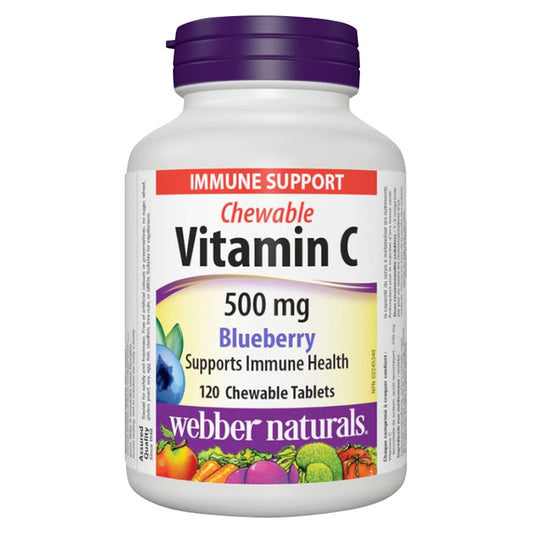 Webber Naturals Blueberry Vitamin C Chewable Tablets - 500mg - 120's