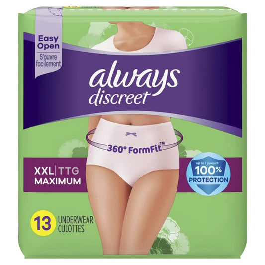 Always Discreet Maximum Protection Underwear - Double Extra Large - 13's