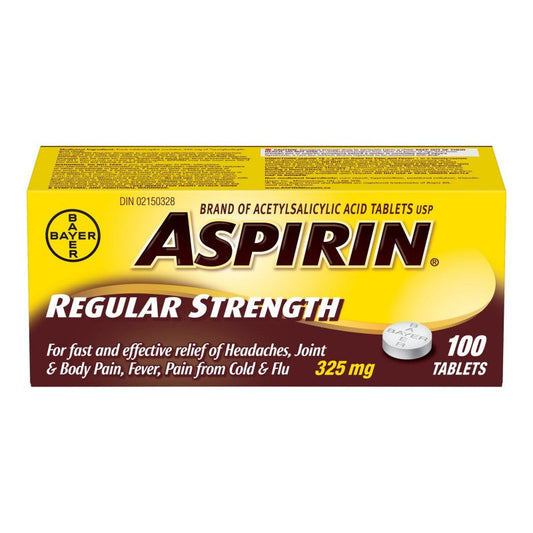 Bayer Aspirin Regular Strength Tablets 325mg - 100's