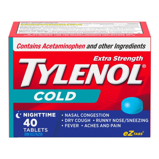 Tylenol* Cold Nighttime - Extra Strength - 40 cool burst tablets