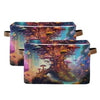 Magic Mushrooms Storage Basket Large Bin Laundry Boxes Toys Foldable Home Organizer Bag 14.2x10.2x8.3 Inches 2 PCs