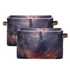 Foldable Dual Storage Baskets with Handles and Decor (2‑pack)