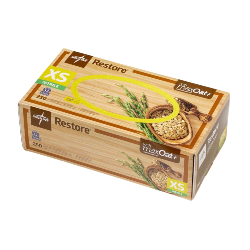 Medline® Restore Nitrile Exam Gloves w/Oatmeal, X-Small (Case 250 pcs)