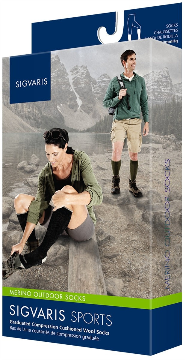 Merino Outdoor Sock Compression Socks, Unisex, Charcoal - Size M Good