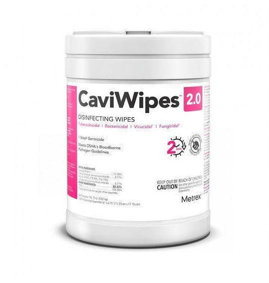 Metrex CaviWipe 2.0 Surface Disinfectant Premoistened Manual Pull Wipe 65 Count