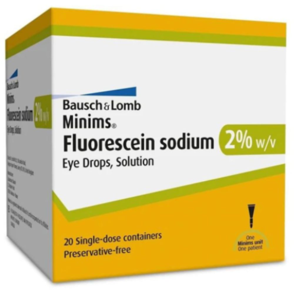 Minims® Fluorescein Sodium Eye Drops, 2%, 0.5mL (Box 20 pcs)