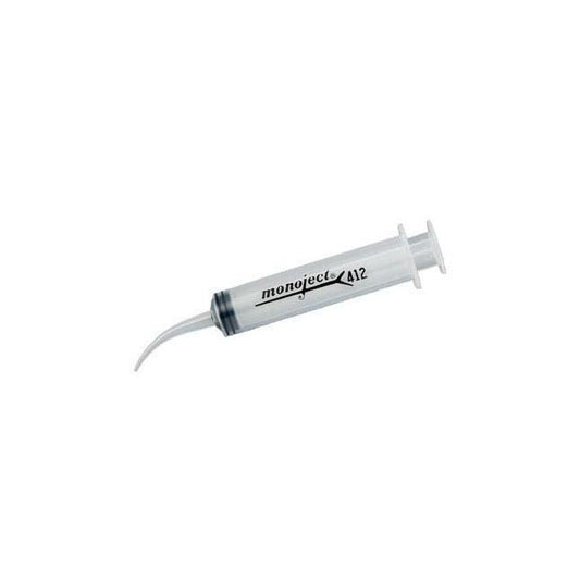 Monoject Syringe, Curved Tip ~ 12mL Syringe - Box 100 pcs