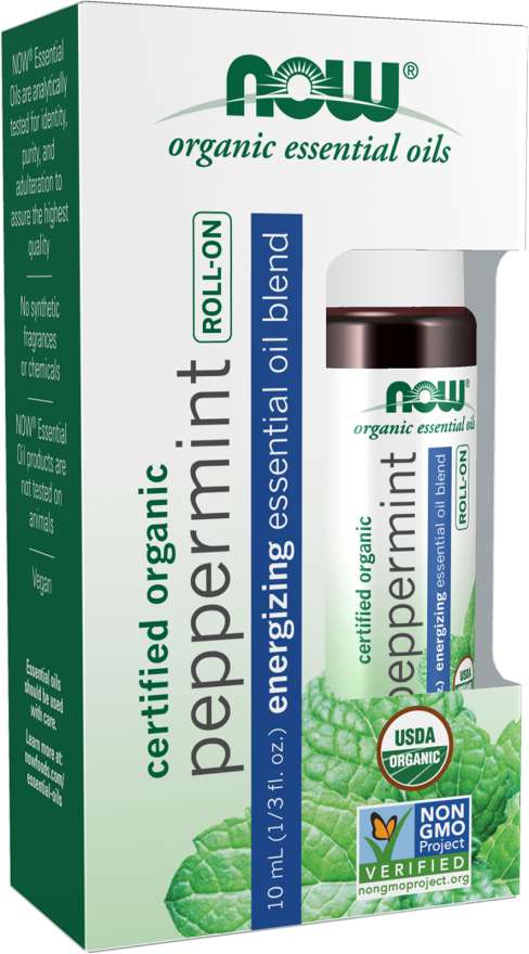 NOW: Peppermint Essential Oil Blend, Organic Roll-On