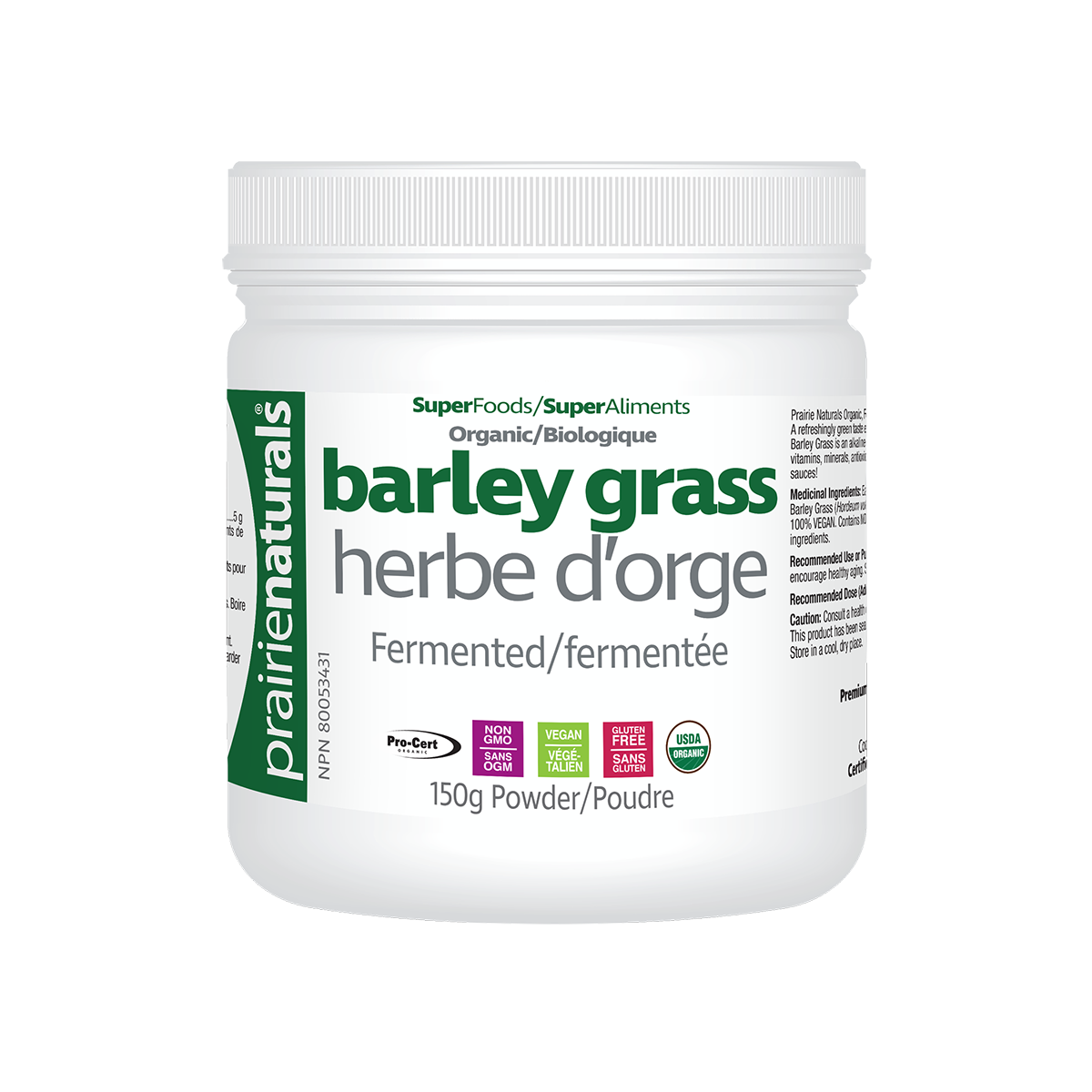 Prairie Naturals: Fermented, Organic Barley Grass