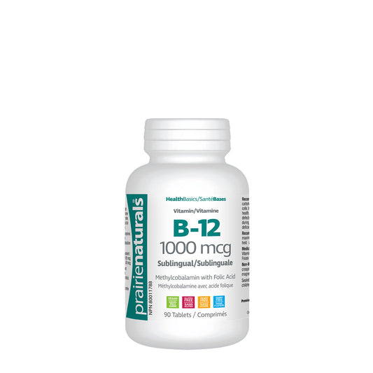 PRAIRIE NATURALS SUBLINGUAL B12 90TABSPRAIRIE NATURALS SUBLINGUAL B12 90TABS