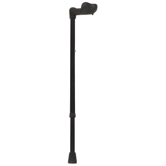 Pcp Palm Hndl Cane Adjustable Black Right Hand