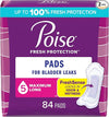 Poise Incontinence Long Length Pads - Moderate Absorbency - 84 Count