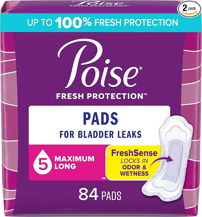 Poise Incontinence Long Length Pads - Moderate Absorbency - 84 Count