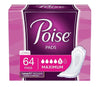 Poise Incontinence Pads - Maximum Absorbency - Long - 64 Count