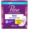 Poise Incontinence Pads - Ultimate Absorbency - Long - 45 Count