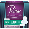 Poise Ultra Thin Regular Length Incontinence & Postpartum Pads With Wings - Light Absorbency - 66 Count