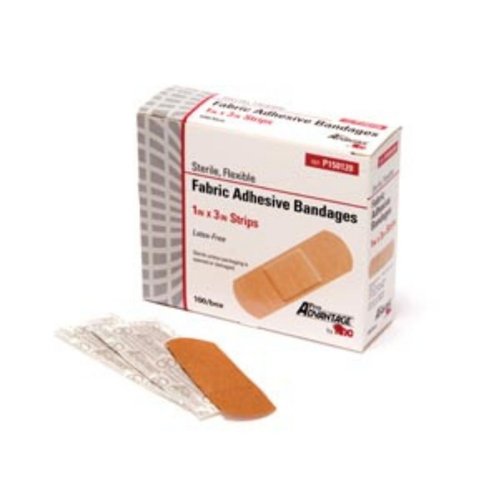 Pro Advantage® Fabric Adhesive Bandages, 1” x 3” Strips (Box 100 pcs)