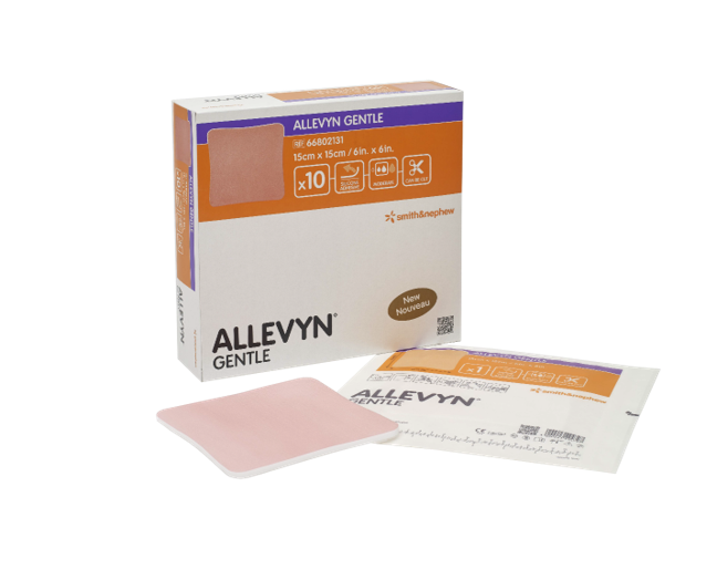 Bx/10 Allevyn Gentle Adhesive Foam Dressing 5Cmx5Cm Sensitive Skin Latex-Free
