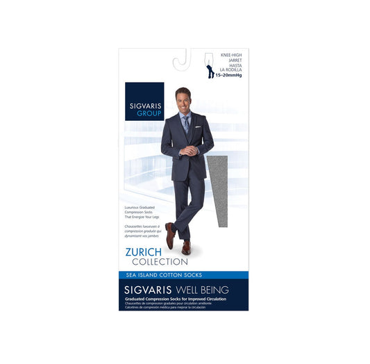 Sea Island Cotton Compression Socks, Men, Black - Size B