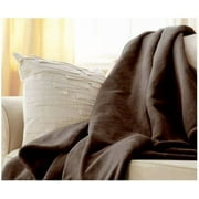 Sunbeam Microplush Electric Heated Warming Throw Blanket Walnut Brown
