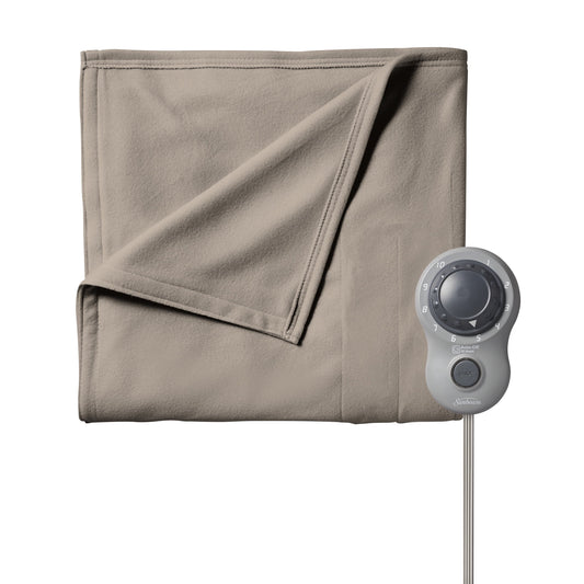 Sunbeam Royal Ultra Mushroom Heated Blanket 10-Heat Settings Auto Off Machine Washable Full