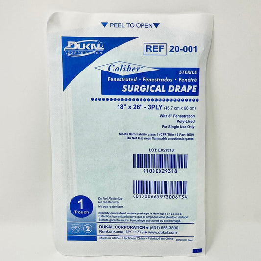 Surgical Drape 18" x 26"- Fenestrated