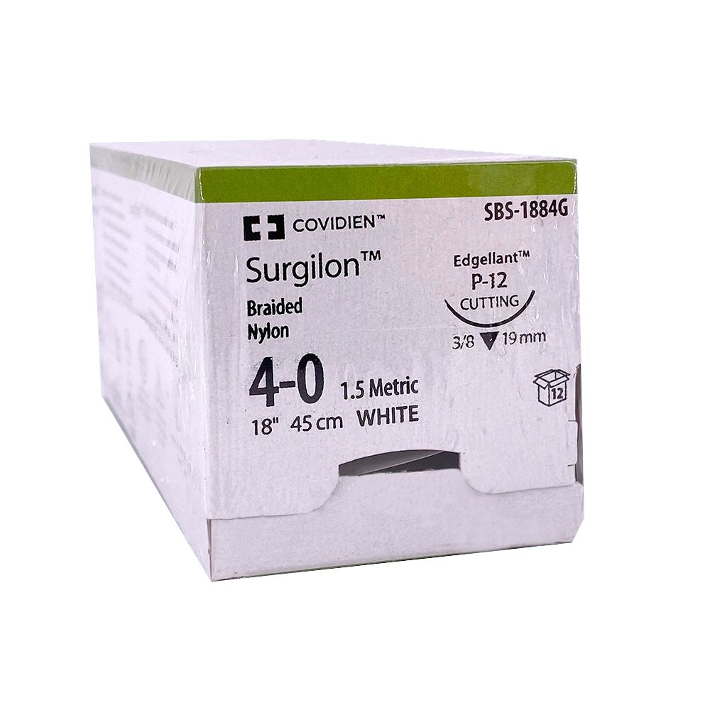 Surgilon™ Braided Nylon Suture 4-0 (w/P-12 Needle)